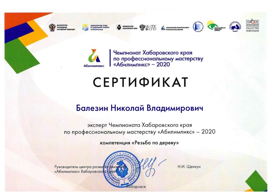 Сертификат Балезин М.С.